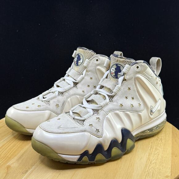 Nike Barkley Posite Max Men\'s Size 8 White & Metallic Silver 588527-100 Rare main image 10